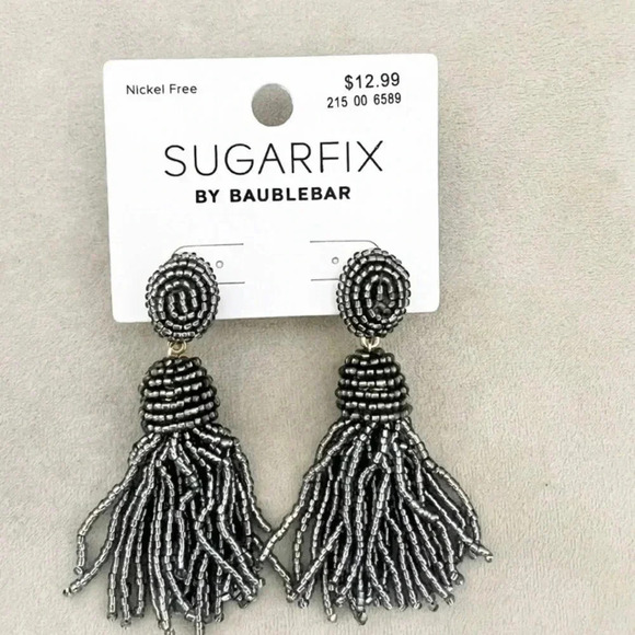 NWT Sugarfix by Baublebar Silver Beaded Drop Earrings 21 - Picture 1 of 2
